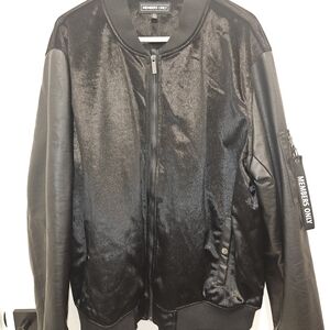 Members Only Shiny Black Bomber Jacket